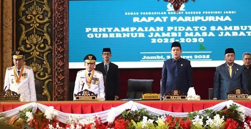 DPRD Provinsi Gelar Paripurna Penyampaian Pidato Sambutan Gubernur Jambi Periode 2025-2030