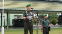 Korem 042/Gapu melakukan upacara Bendera Bulanan di Lapangan Makorem 042/Gapu