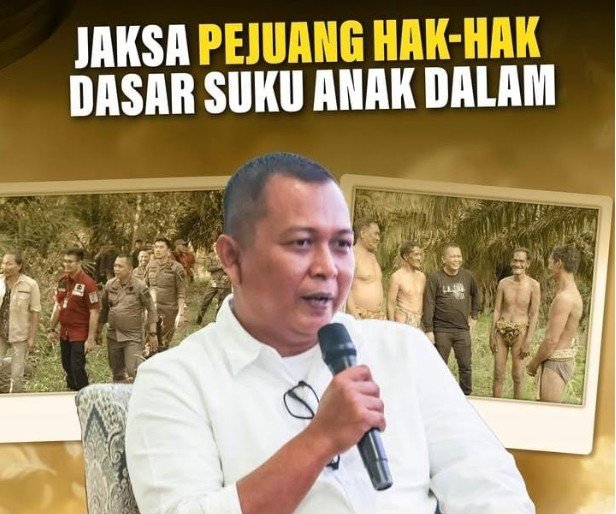 Jaksa Febrow yang bertugas di Kejari Tebo, Provinsi Jambi memperjuangkan hak-hak dasar Suku Anak Dalam.