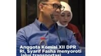 Anggota Komisi XII DPR RI, Sy Fasha menyoroti jalur transportasi batubara menyumbang kerusakan lingkungan.