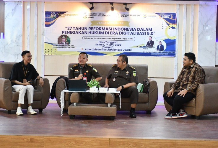 Kejaksaan Tinggi (Kejati) Jambi melalui Seksi Penerangan Hukum kembali melaksanakan kegiatan Penerangan Hukum dalam rangka program Jaksa Masuk Kampus.