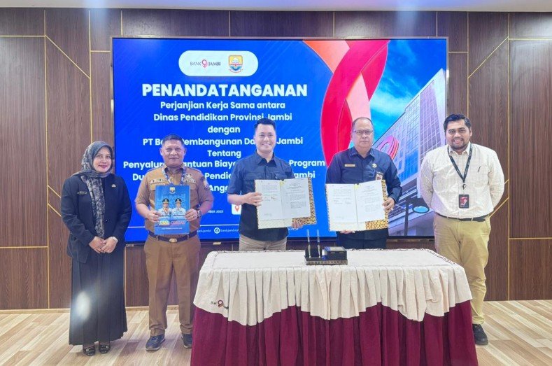 Dinkas MoU dengan Bank 9 Jambi: Untuk Penyaluran Bantuan Biaya Pendidikan Program Dumisake